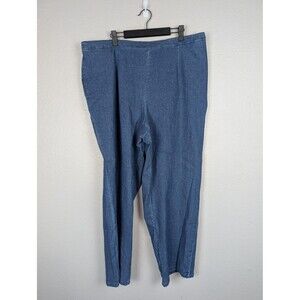Alfred Dunner Pants Womens 20W Blue Classic Fit Pull-On Elastic Waist Stretch